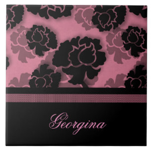 Azulejo de Decadência Floral Grungente, Rosa
