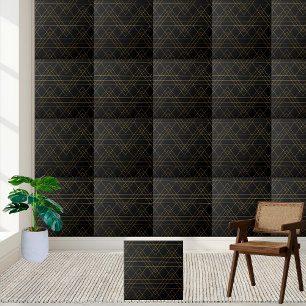 Azulejo de Deco de Linha Dourada Geométrica