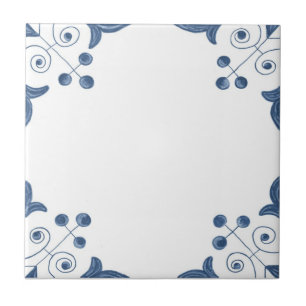 Azulejo de Delft com cantos do rolo