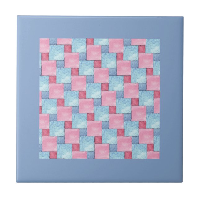 Azulejo de Design de patch, Pinks, Blues (Frente)
