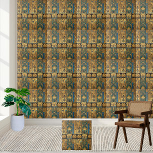 Azulejo de Design Real Egípcio Lotus e Scarab