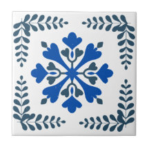 Azulejo de Destaque do Mediterrâneo Azul