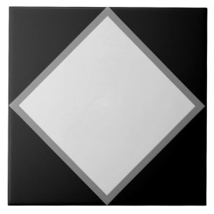 Azulejo de diamante preto cinza e branco