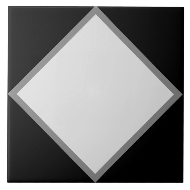 Azulejo de diamante preto, cinza e branco (Frente)