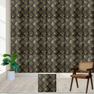 Azulejo de diamante preto e Dourado