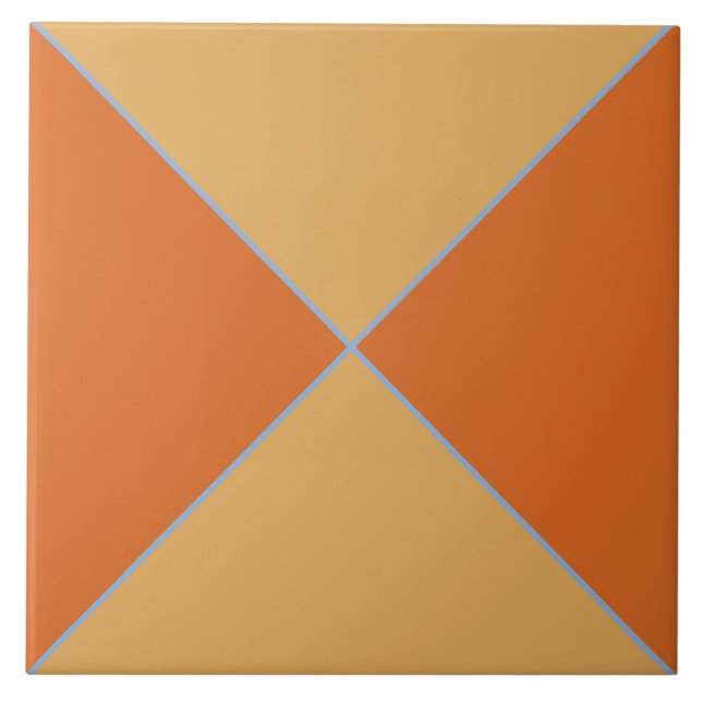 Azulejo de diamantes de laranja e damascos marroqu (Frente)