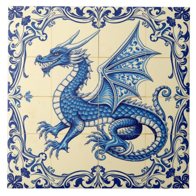 azulejo de dragão do céu safira (Frente)