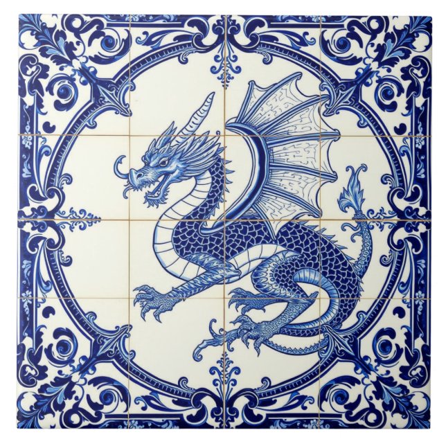 azulejo de dragão safira (Frente)