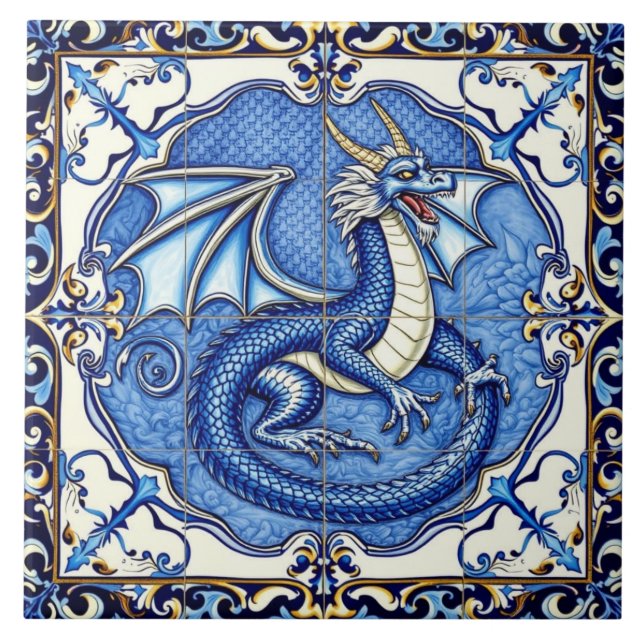 azulejo de dragão safira real (Frente)