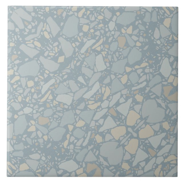 Azulejo de Efeito Terrazzo Azul Moderno (Frente)