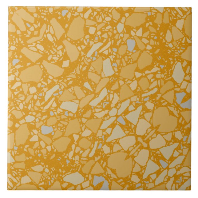 Azulejo de Efeito Terrazzo Moderno da Mostarda Esc (Frente)