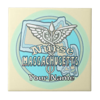 Azulejo de Enfermeira de Massachusetts Caduceu