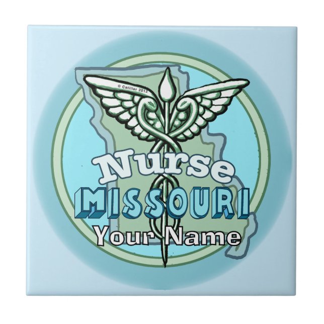 Azulejo de Enfermeira de Missouri Caduceu (Frente)
