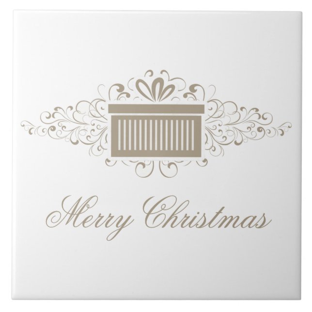 Azulejo de espirais de férias presente, latão (Frente)