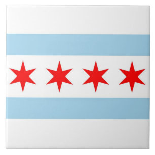 Azulejo de Estado de Chicago Flag Illinois
