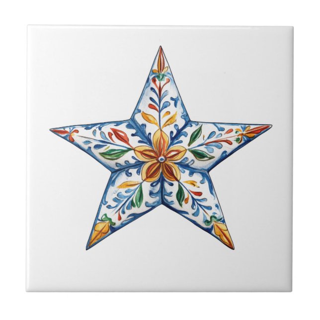 Azulejo de Estilo de Talavera Hacienda Mexicana (Frente)