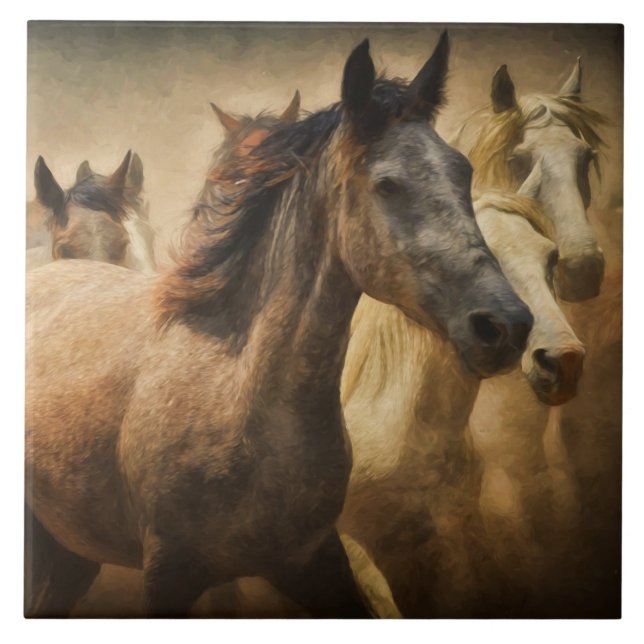 azulejo de estouro de cavalos (Frente)