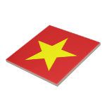 Azulejo de Estrela Amarela do Vietnã<br><div class="desc">Bandeira do Vietnã. Design no azulejo de cerâmica. Vestuário,  acessórios,  produtos para escritório,  produtos para casa e muito mais...  Não se esqueça da coleção inteira.</div>