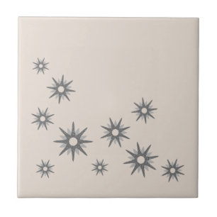 Azulejo de Estrelas Explosivas de Prata de Meados