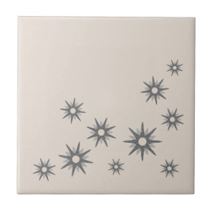 Azulejo de Estrelas Explosivas de Prata de Meados