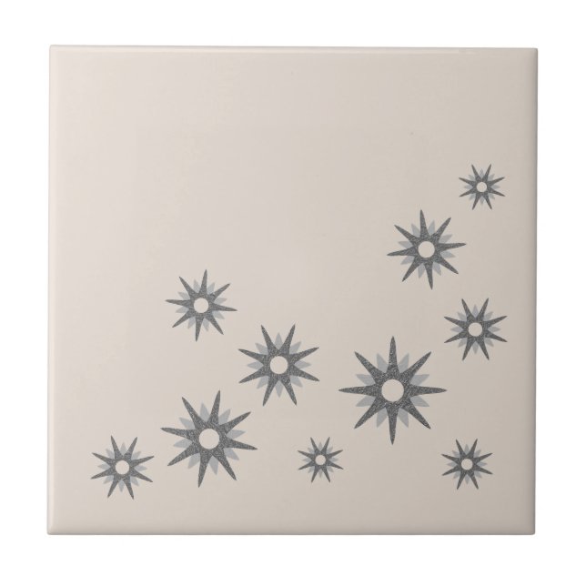 Azulejo de Estrelas Explosivas de Prata de Meados  (Frente)