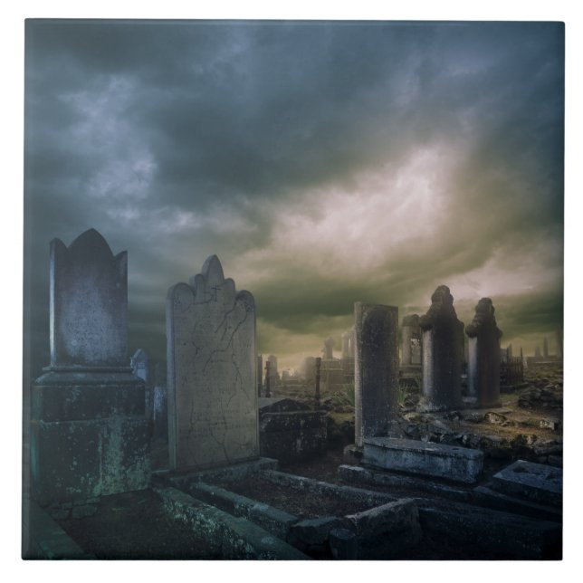 Azulejo de exibição cemitério gótico (Frente)