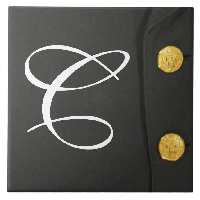 AZULEJO de Exibição de Monograma de Vestido Unifor (Frente)