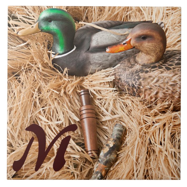 Azulejo de Exibição do Duck Call Mallard Drake Mon (Frente)
