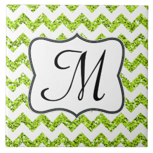 Azulejo de Exibição do Monograma Glitter de Lim