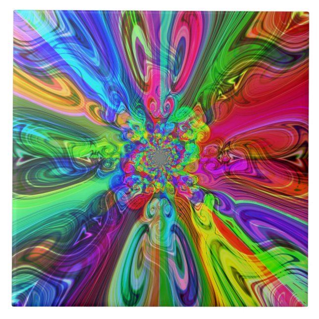 Azulejo de explosões de espectro de cores (Frente)