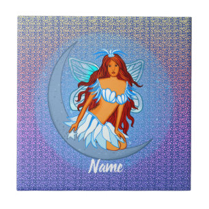 Azulejo de fada da Lua Noturna Azul