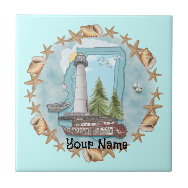 Azulejo de Farol do Mississipi (Frente)