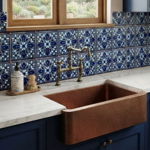Azulejo de Ferro Barroco em Preto e Branco