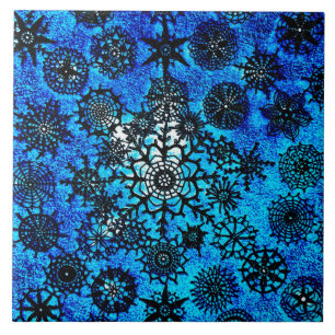Azulejo de Flocos de Neve Azul de Lillian