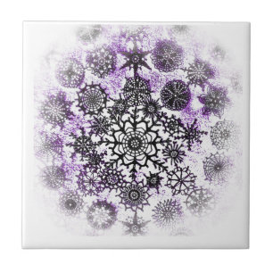 Azulejo de flocos de neve roxos