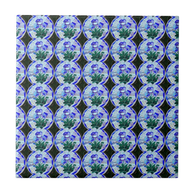 azulejo de flor azul (Frente)