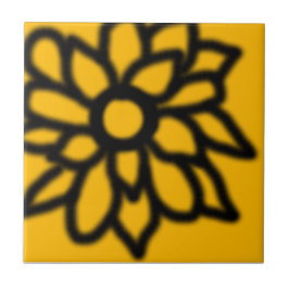 Azulejo de Flor de Arte Pop Amarela