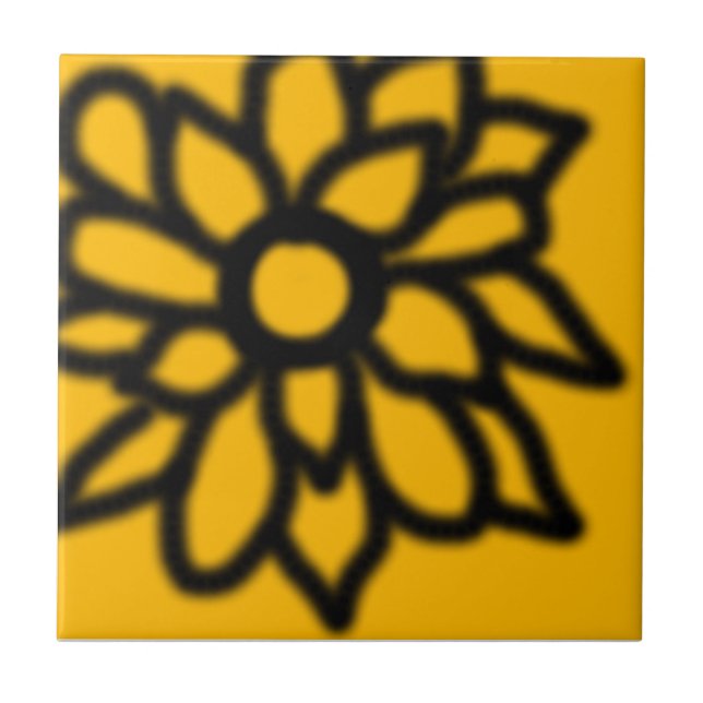 Azulejo de Flor de Arte Pop Amarela (Frente)