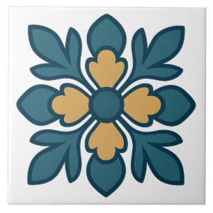 Azulejo de Flor de Louro Mediterrâneo
