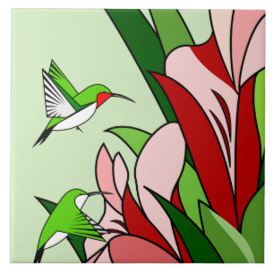 Azulejo de Flor e Beija-flor