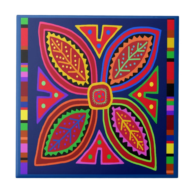 Azulejo de Flor Mola Indiana (Frente)