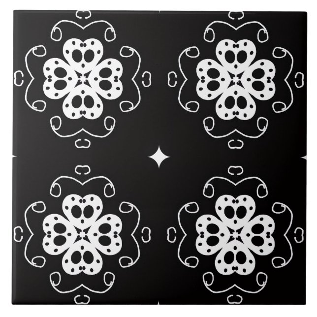 azulejo de flores abstratas modernas (Frente)
