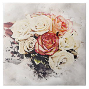 azulejo de flores de buquê