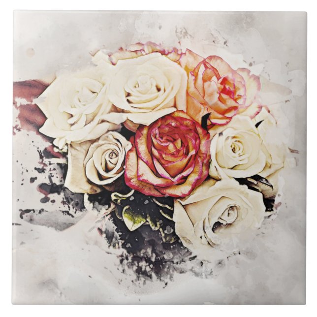 azulejo de flores de buquê (Frente)