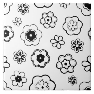 azulejo de flores de desenho animado