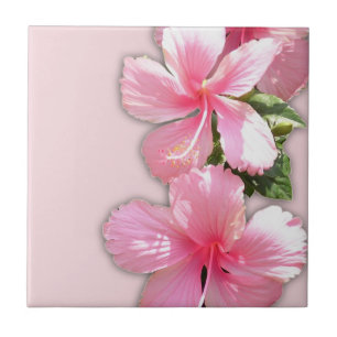 Azulejo de Flores de Hibiscus do Havaí rosa
