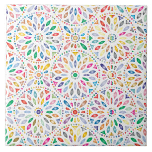 azulejo de flores mandala