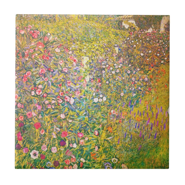 Azulejo de Flores Rosa Gustav Klimt (Frente)