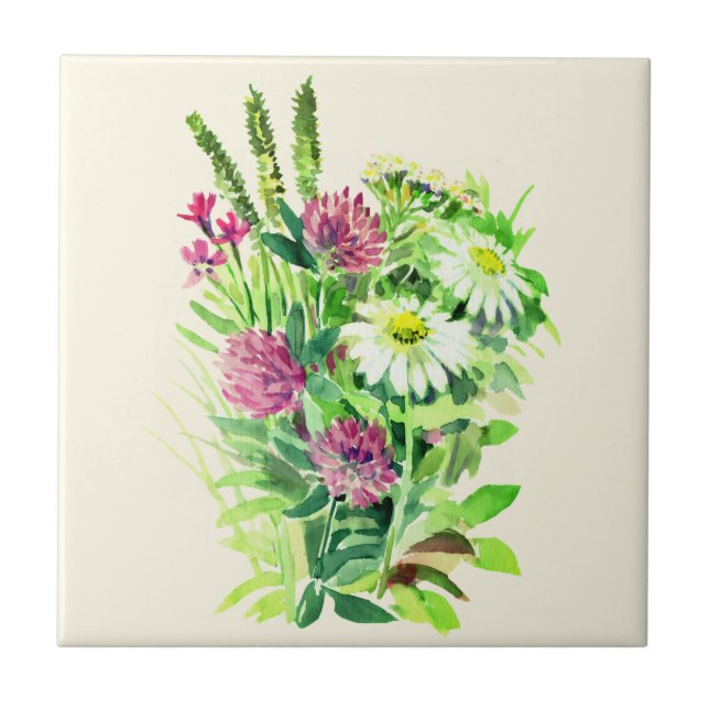 Azulejo de flores silvestres de verão (Frente)