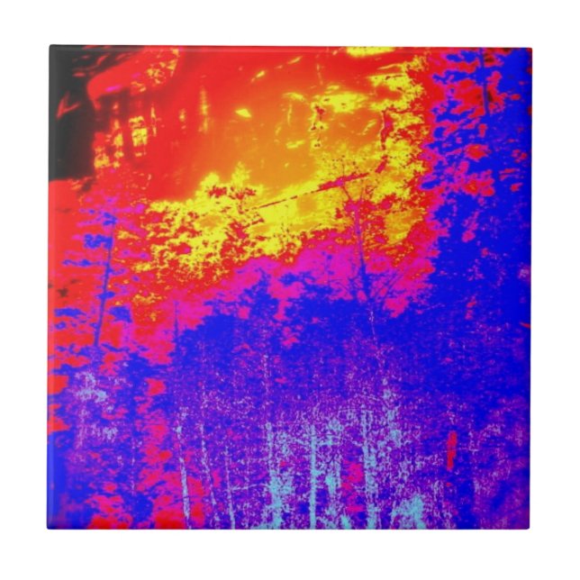 azulejo de floresta em chamas abstrato (Frente)